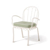 Swatch for The Al Fresco Dining Chair & Cushion by Amanda Lindroth in Jade Green | Antique White Frame