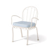 Swatch for The Al Fresco Dining Chair & Cushion by Amanda Lindroth in Sky Blue | Antique White Frame