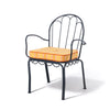 Swatch for The Al Fresco Dining Chair in Bistro Papaya Stripe | Vintage Black Frame