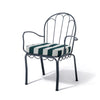 Swatch for The Al Fresco Dining Chair in Terry Green Stripe | Vintage Black Frame
