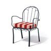 Swatch for The Al Fresco Dining Chair in Terry Terracotta Stripe | Vintage Black Frame