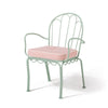 Swatch for The Al Fresco Dining Chair & Cushion by Amanda Lindroth in Palm Pink | Sage Green Frame