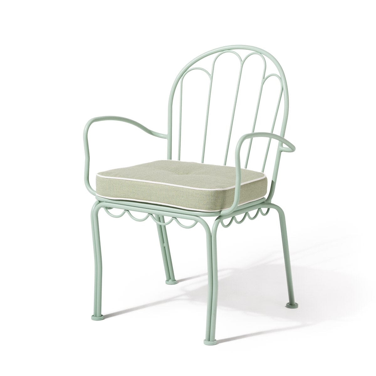 The Al Fresco Dining Chair & Cushion by Amanda Lindroth in Jade Green | Sage Green Frame Al Fresco Dining Chair Kit B&P by Amanda Lindroth 