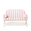 Swatch for The Al Fresco Love Seat Antique White & Crew Pink Stripe