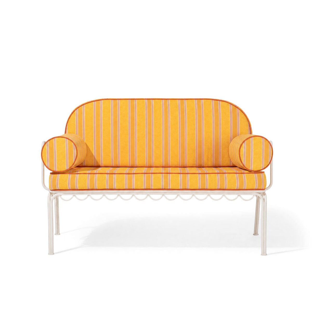 Product image of The Al Fresco Love Seat Antique White & Bistro Papaya Stripe Al Fresco Love Seat Kit Business & Pleasure Co Aus 