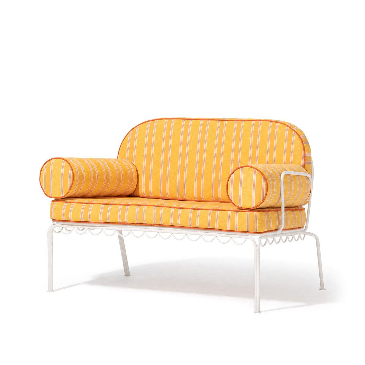The Al Fresco Love Seat Antique White & Bistro Papaya Stripe Al Fresco Love Seat Kit Business & Pleasure Co Aus 