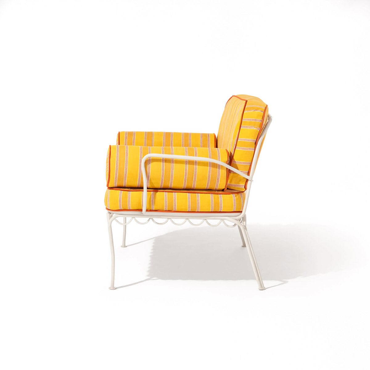 The Al Fresco Love Seat Antique White & Bistro Papaya Stripe Al Fresco Love Seat Kit Business & Pleasure Co Aus 