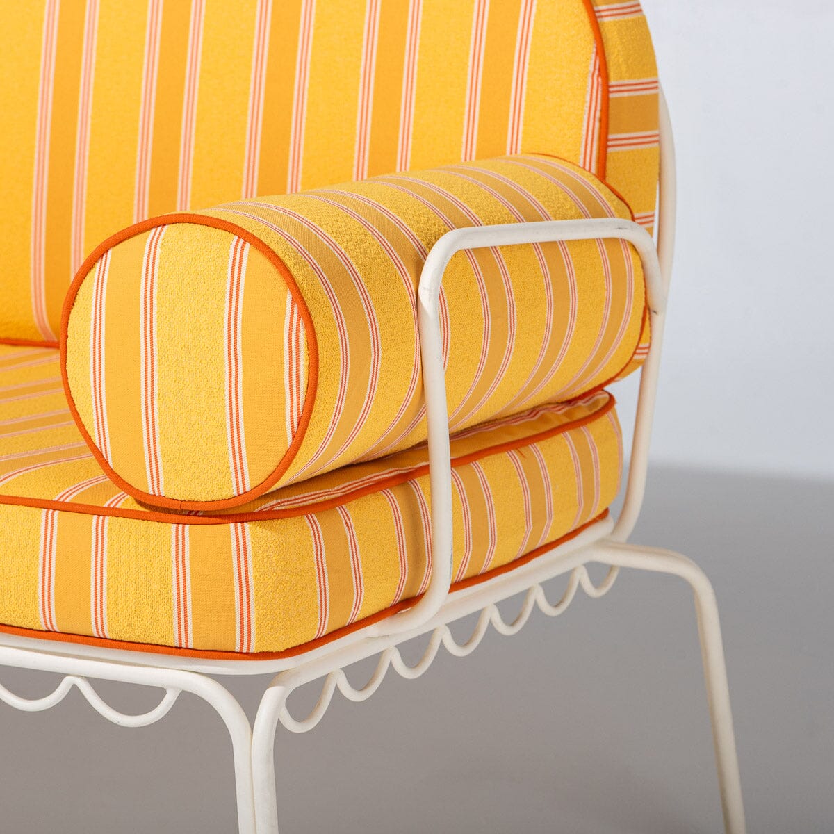 The Al Fresco Love Seat Antique White & Bistro Papaya Stripe Al Fresco Love Seat Kit Business & Pleasure Co Aus 