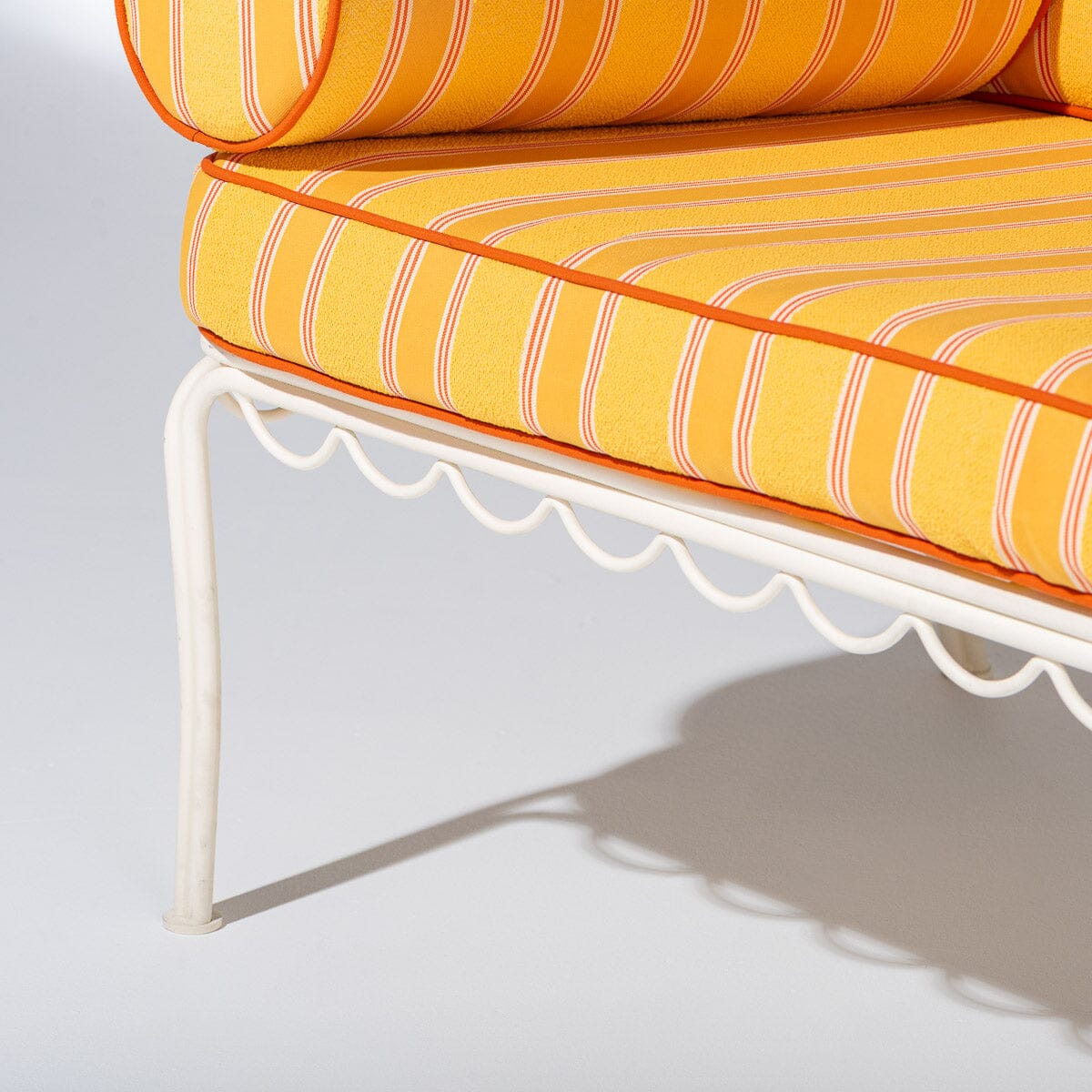 The Al Fresco Love Seat Antique White & Bistro Papaya Stripe Al Fresco Love Seat Kit Business & Pleasure Co Aus 