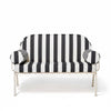 Swatch for The Al Fresco Love Seat Antique White & Crew Vintage Black Stripe