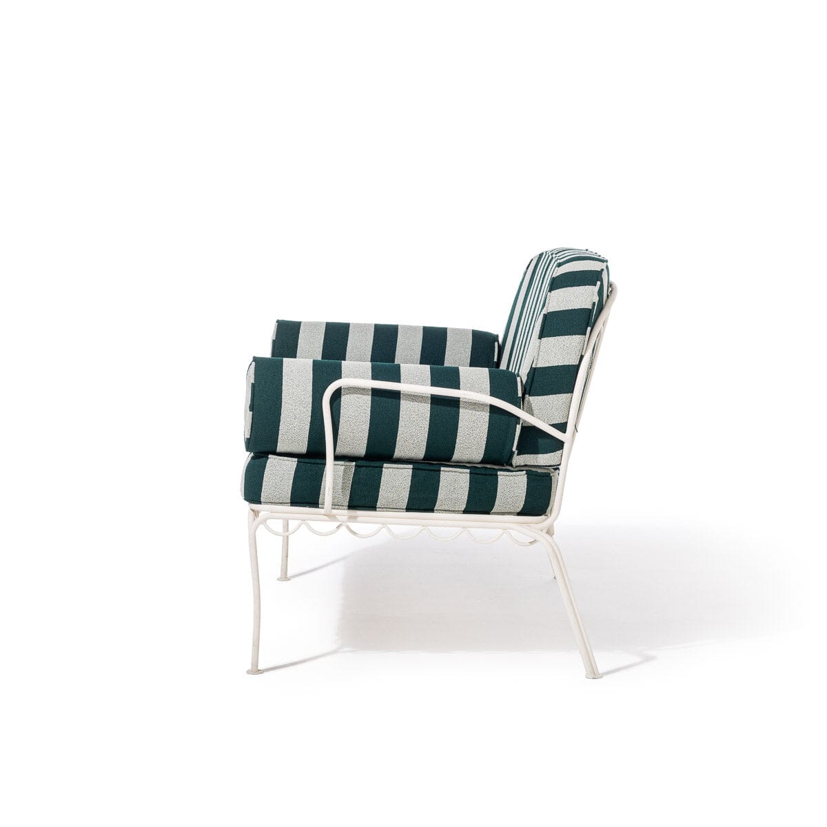 The Al Fresco Love Seat Antique White & Terry Green Stripe Al Fresco Love Seat Kit Business & Pleasure Co Aus 