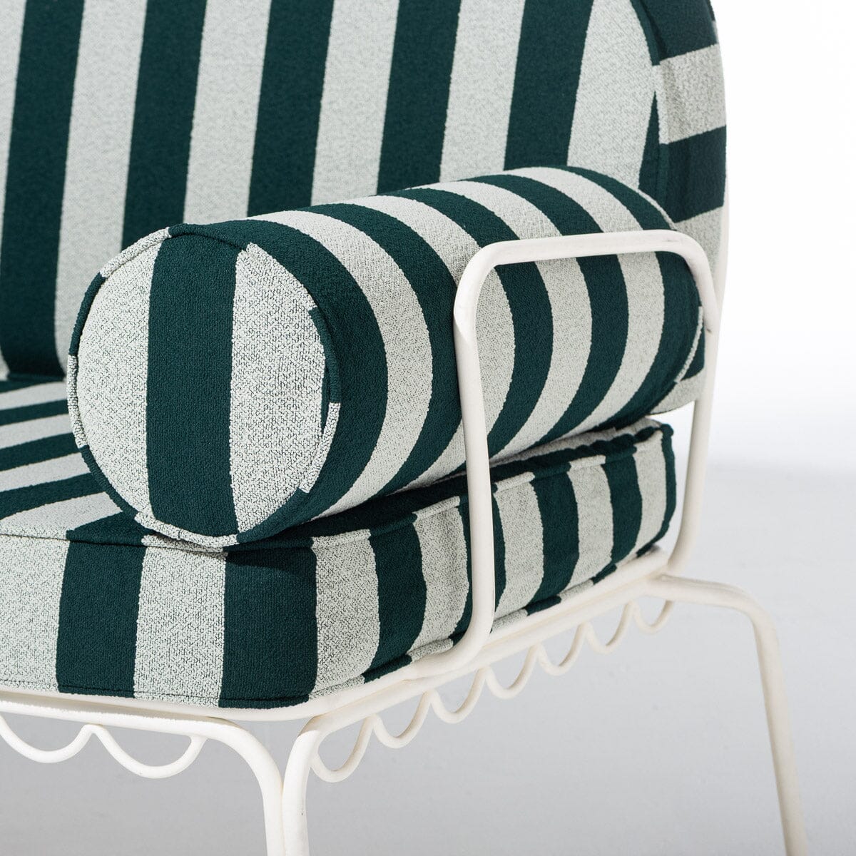 The Al Fresco Love Seat Antique White & Terry Green Stripe Al Fresco Love Seat Kit Business & Pleasure Co Aus 