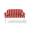 Swatch for The Al Fresco Love Seat in Terry Terracotta Stripe | Antique White Frame