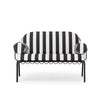 Swatch for The Al Fresco Love Seat in Crew Vintage Black Stripe | Vintage Black Frame