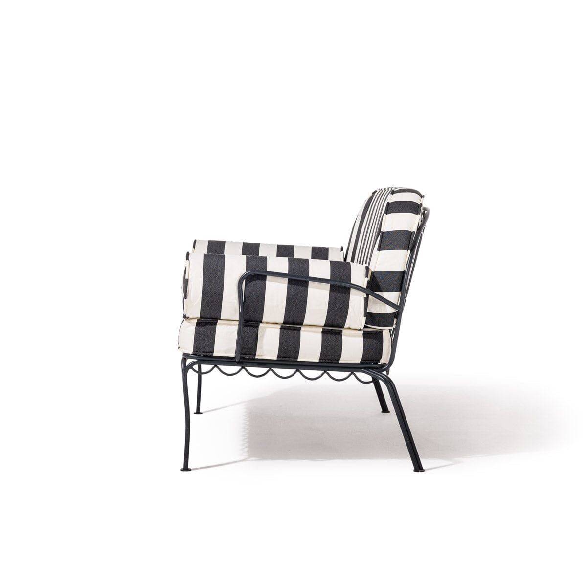 The Al Fresco Love Seat in Crew Vintage Black Stripe | Vintage Black Frame Al Fresco Love Seat Kit Business & Pleasure Co. 