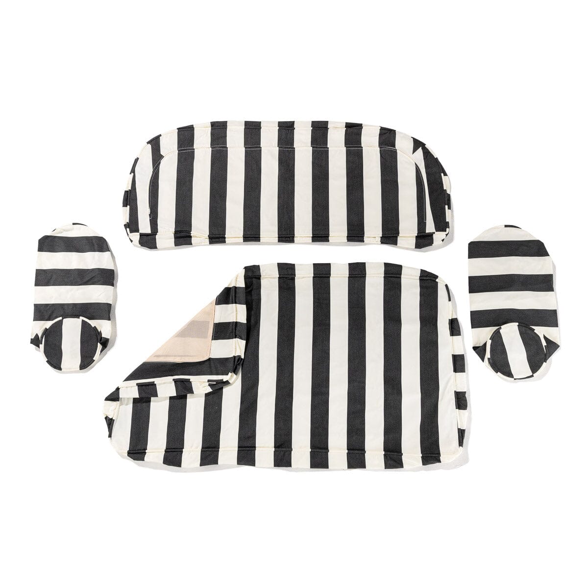 The Al Fresco Love Seat in Crew Vintage Black Stripe | Vintage Black Frame Al Fresco Love Seat Kit Business & Pleasure Co. 