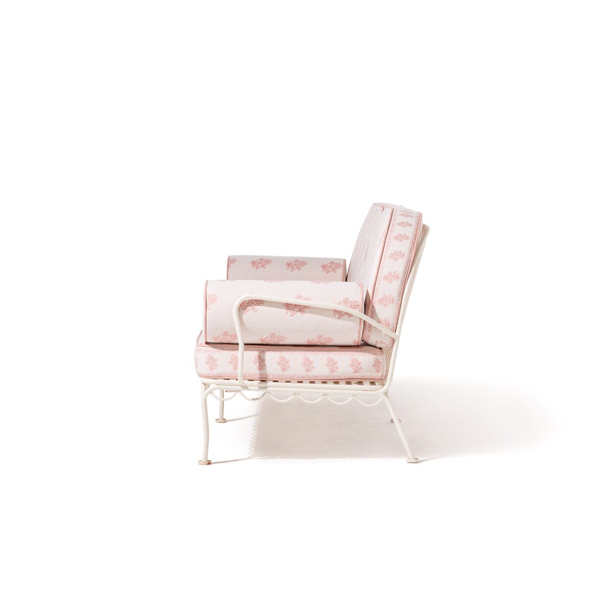 The Al Fresco Sofa by Amanda Lindroth in Jaipur Pink | Antique White Frame Al Fresco Sofa Kit B&P by Amanda Lindroth 