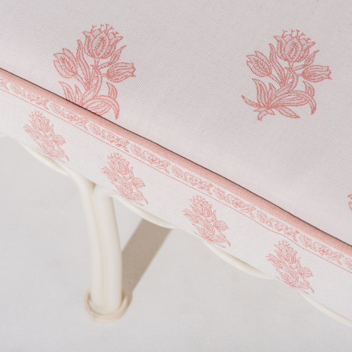 The Al Fresco Sofa by Amanda Lindroth in Jaipur Pink | Antique White Frame Al Fresco Sofa Kit B&P by Amanda Lindroth 