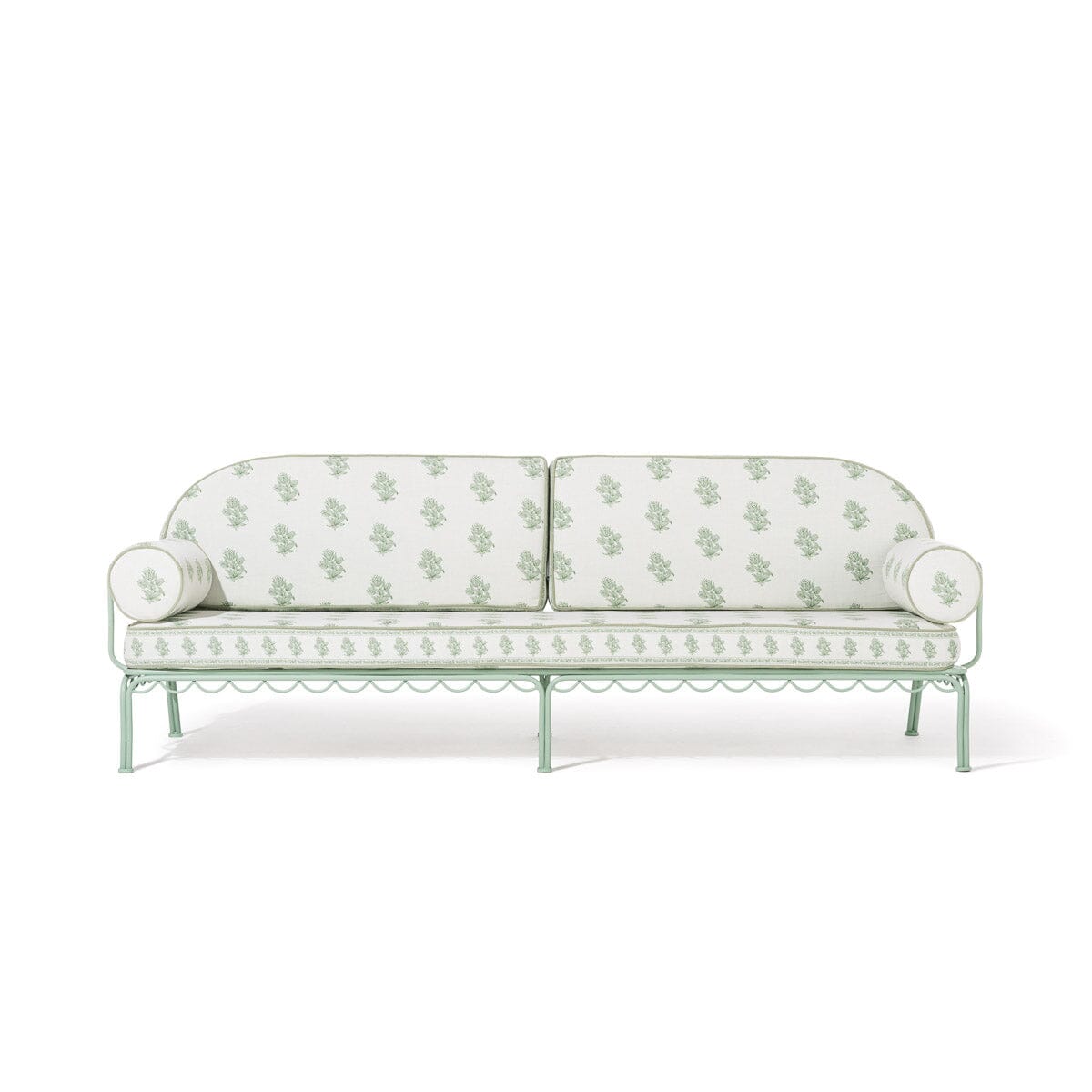 The Al Fresco Sofa by Amanda Lindroth in Jaipur Green | Sage Green Frame Al Fresco Sofa Kit B&P by Amanda Lindroth 