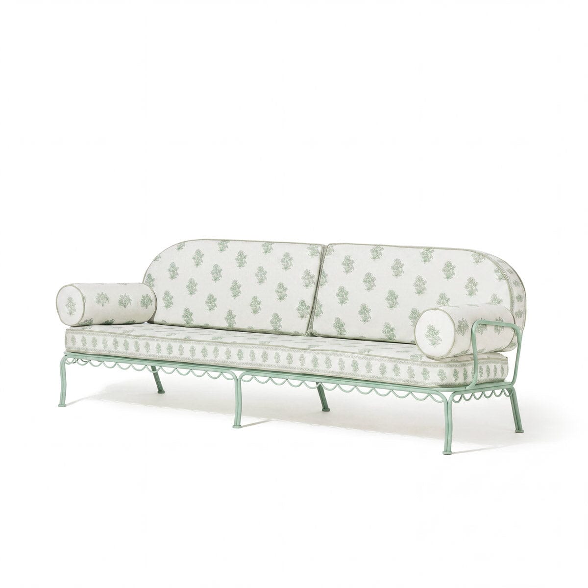 The Al Fresco Sofa by Amanda Lindroth in Jaipur Green | Sage Green Frame Al Fresco Sofa Kit B&P by Amanda Lindroth 
