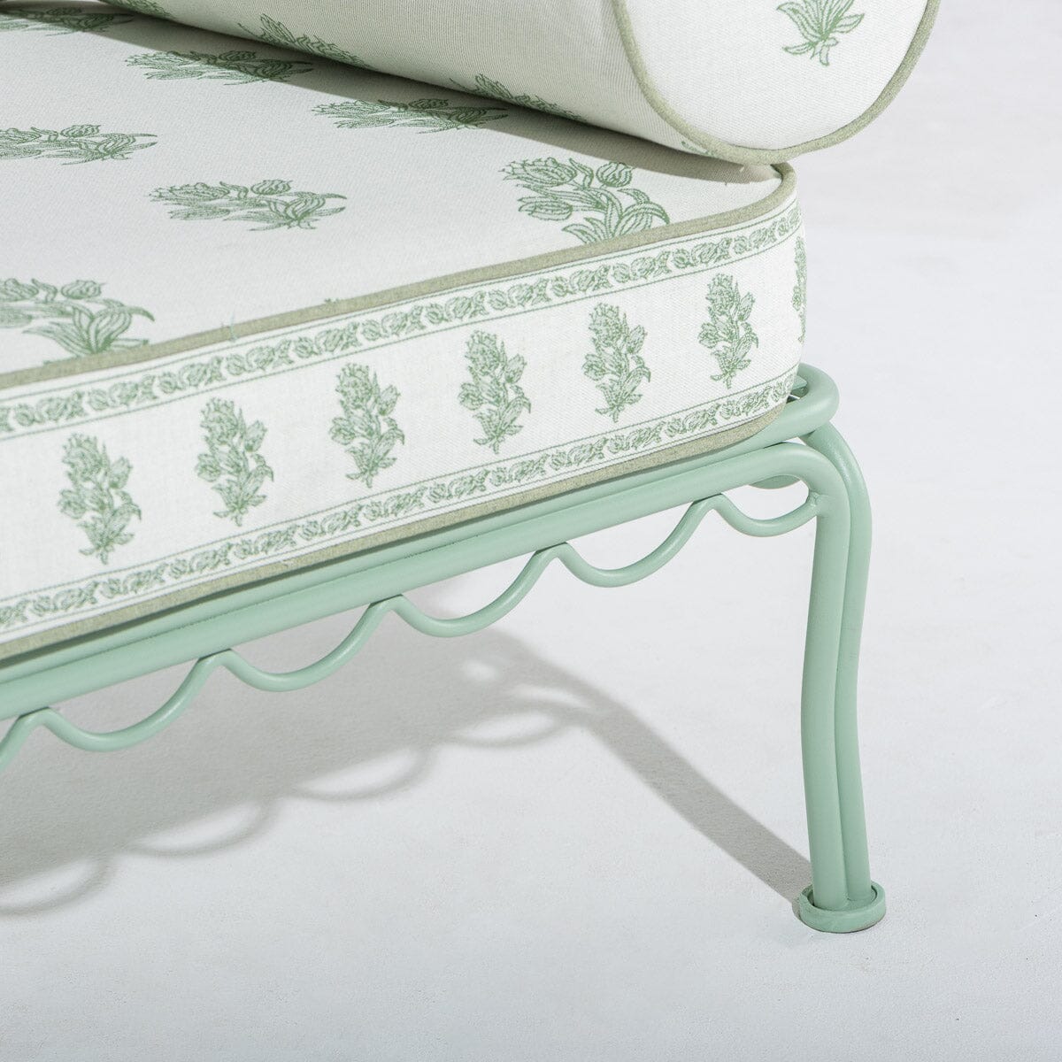 The Al Fresco Sofa by Amanda Lindroth in Jaipur Green | Sage Green Frame Al Fresco Sofa Kit B&P by Amanda Lindroth 