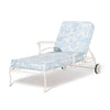 Swatch for The Al Fresco Sun Lounger in Hanalai Bay Blue Jacquard | Antique White Frame