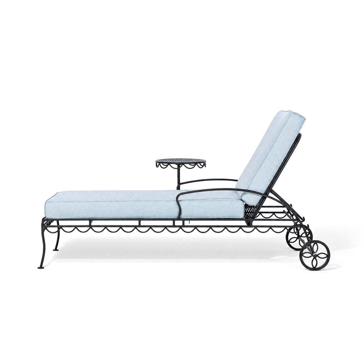 The Al Fresco Sun Lounger in Sky Blue | Vintage Black Frame