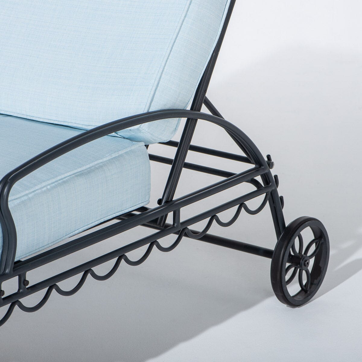 The Al Fresco Sun Lounger in Sky Blue | Vintage Black Frame Al Fresco Sun Lounger Kit Business & Pleasure Co Aus 