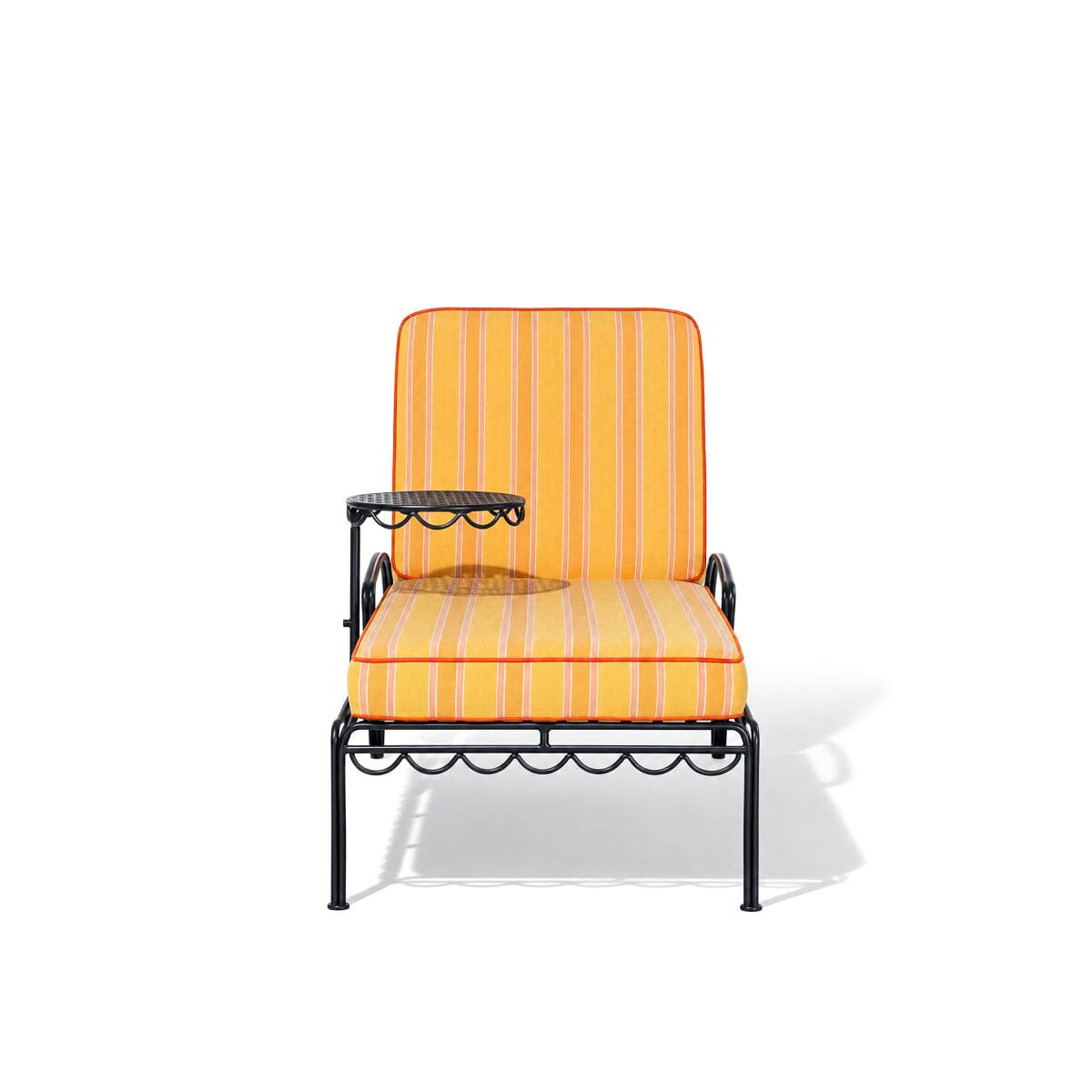 The Al Fresco Sun Lounger in Bistro Papaya Stripe | Vintage Black Frame Al Fresco Sun Lounger Kit Business & Pleasure Co Aus 