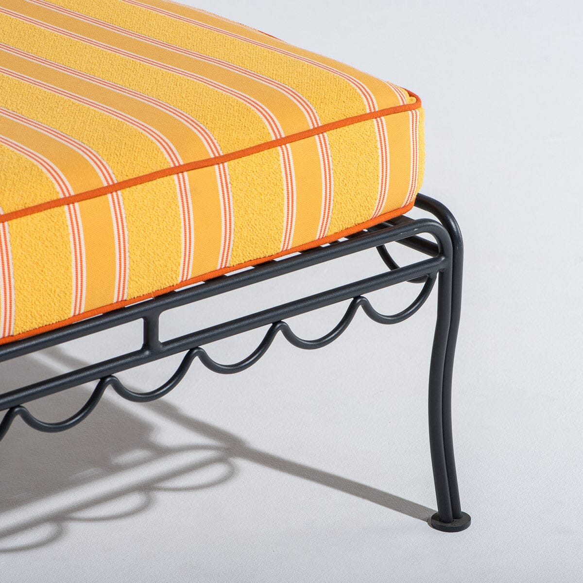 The Al Fresco Sun Lounger in Bistro Papaya Stripe | Vintage Black Frame Al Fresco Sun Lounger Kit Business & Pleasure Co Aus 