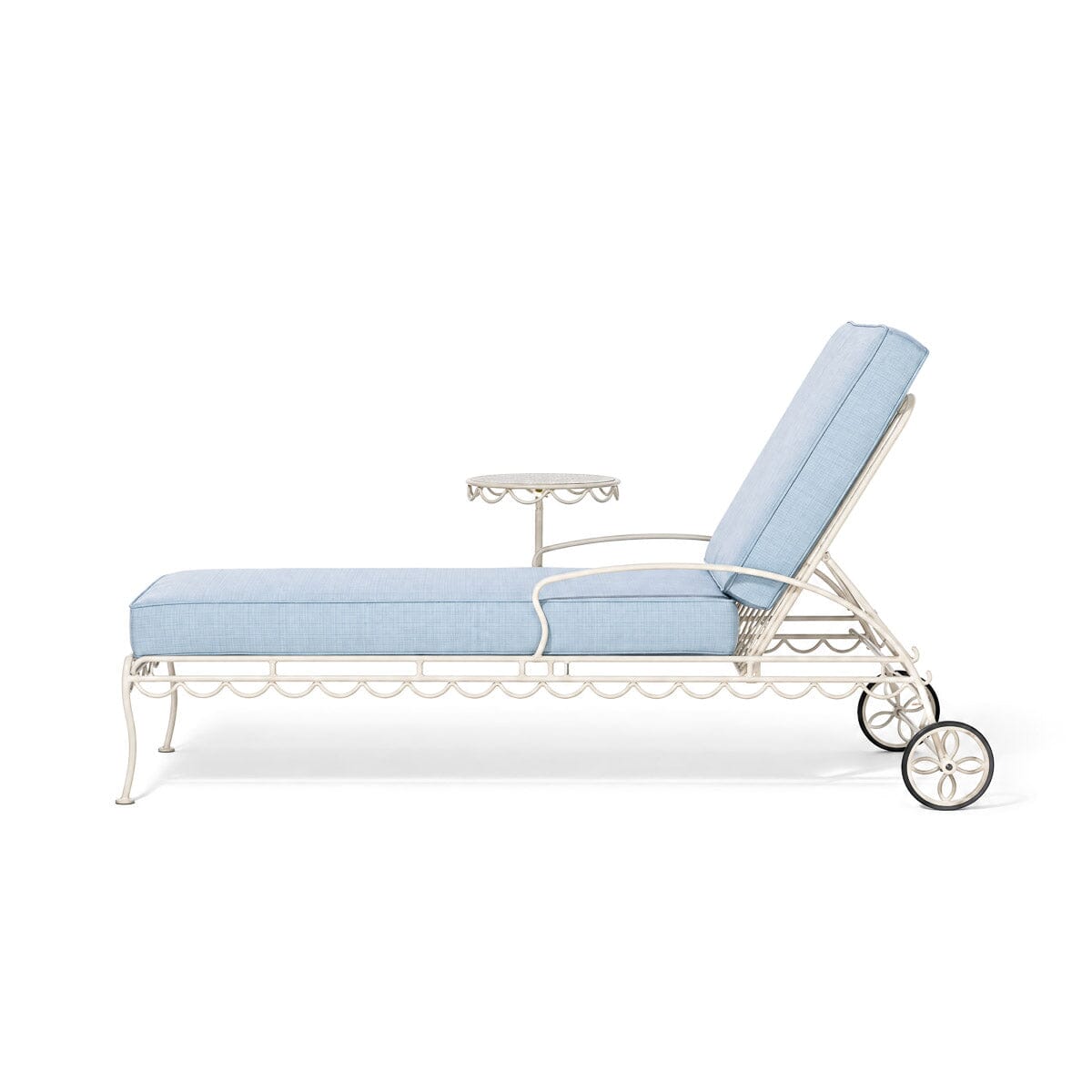 The Al Fresco Sun Lounger in Sky Blue | Antique White Frame Al Fresco Sun Lounger Kit Business & Pleasure Co Aus 