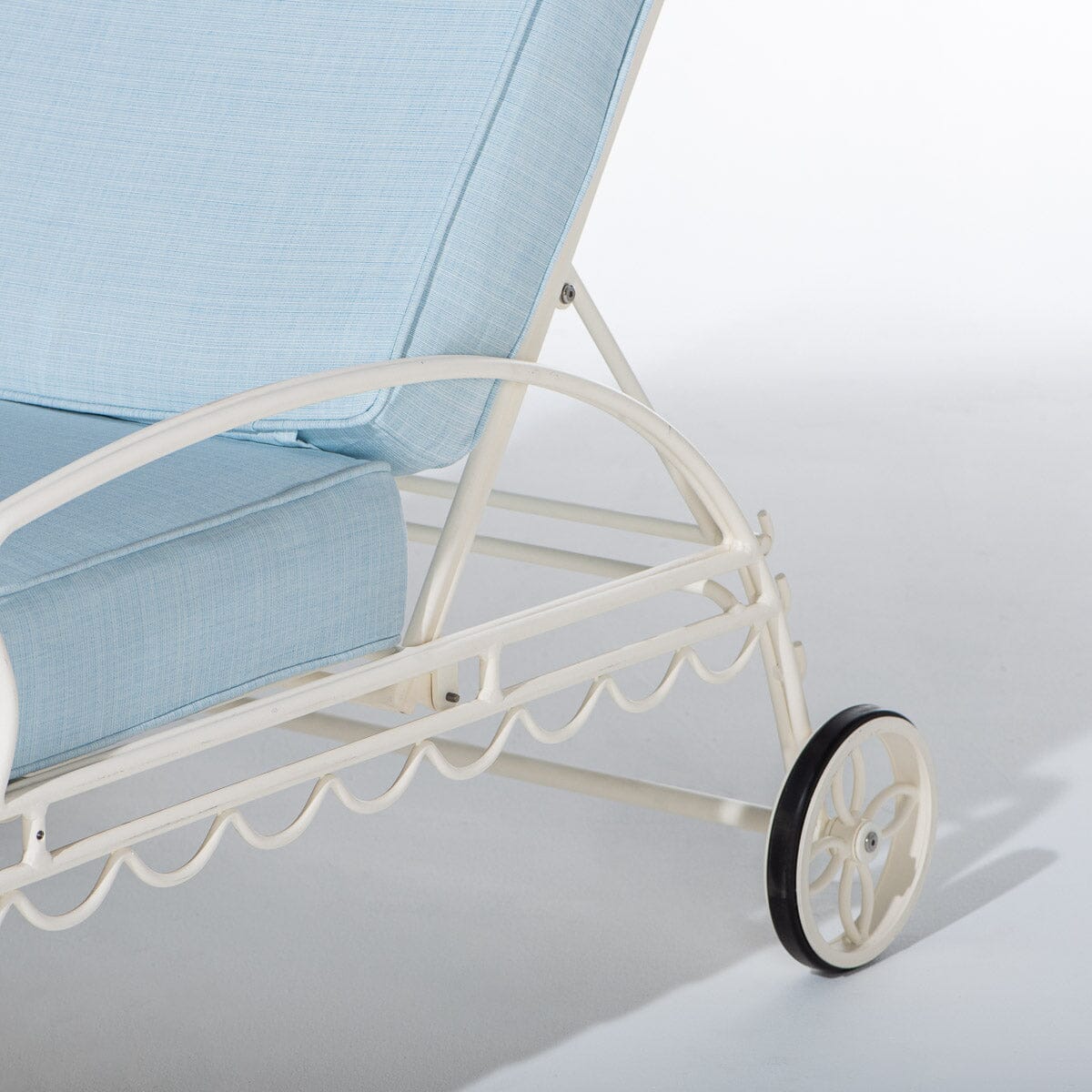 The Al Fresco Sun Lounger in Sky Blue | Antique White Frame Al Fresco Sun Lounger Kit Business & Pleasure Co Aus 