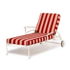 Swatch for The Al Fresco Sun Lounger in Terry Terracotta Stripe | Antique White Frame