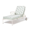Swatch for The Al Fresco Sun Lounger by Amanda Lindroth in Jaipur Green | Antique White Frame