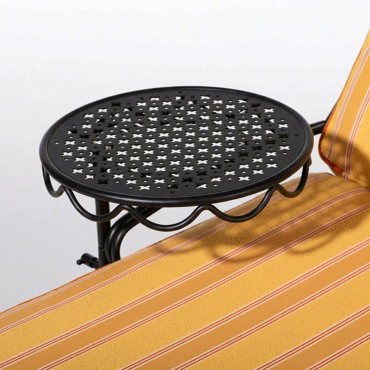 The Al Fresco Sun Lounger in Bistro Papaya Stripe | Vintage Black Frame Al Fresco Sun Lounger Kit Business & Pleasure Co Aus 