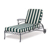 Swatch for The Al Fresco Sun Lounger in Terry Green Stripe | Vintage Black Frame