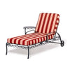 Swatch for The Al Fresco Sun Lounger in Terry Terracotta Stripe | Vintage Black Frame