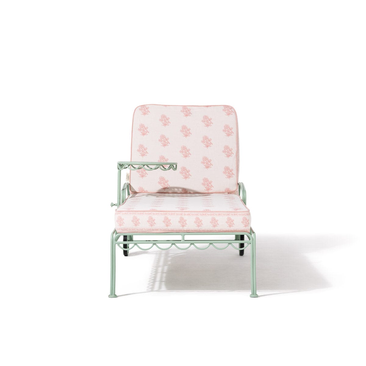 The Al Fresco Sun Lounger by Amanda Lindroth in Jaipur Pink | Sage Green Frame Al Fresco Sun Lounger Kit B&P by Amanda Lindroth 