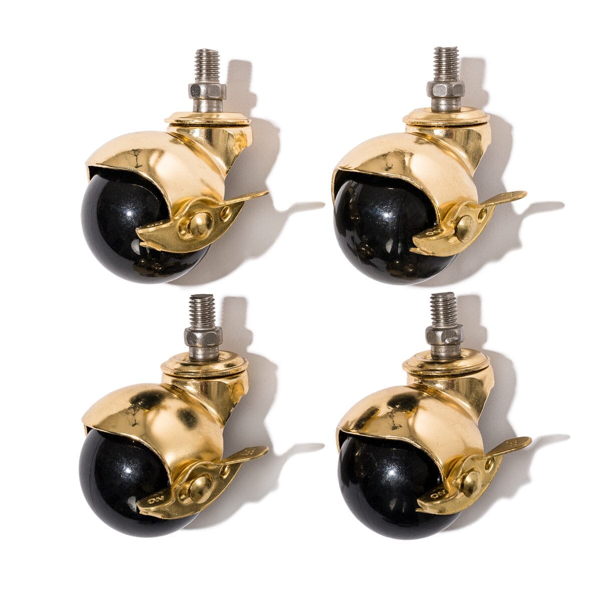 The Umbrella Base - Ball Caster Wheels - Gold/Black - Set Of 4 Umbrella Base Call Caster Wheels Business & Pleasure Co Aus 