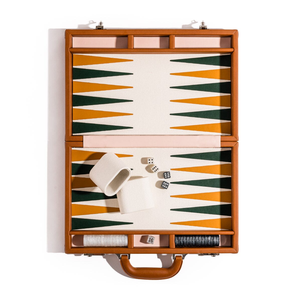 The Backgammon Set - Terry Terracotta Stripe Backgammon Set Business & Pleasure Co Aus 