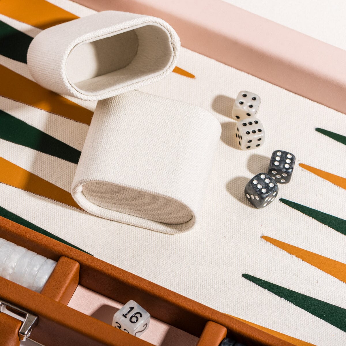 The Backgammon Set - Terry Terracotta Stripe Backgammon Set Business & Pleasure Co Aus 