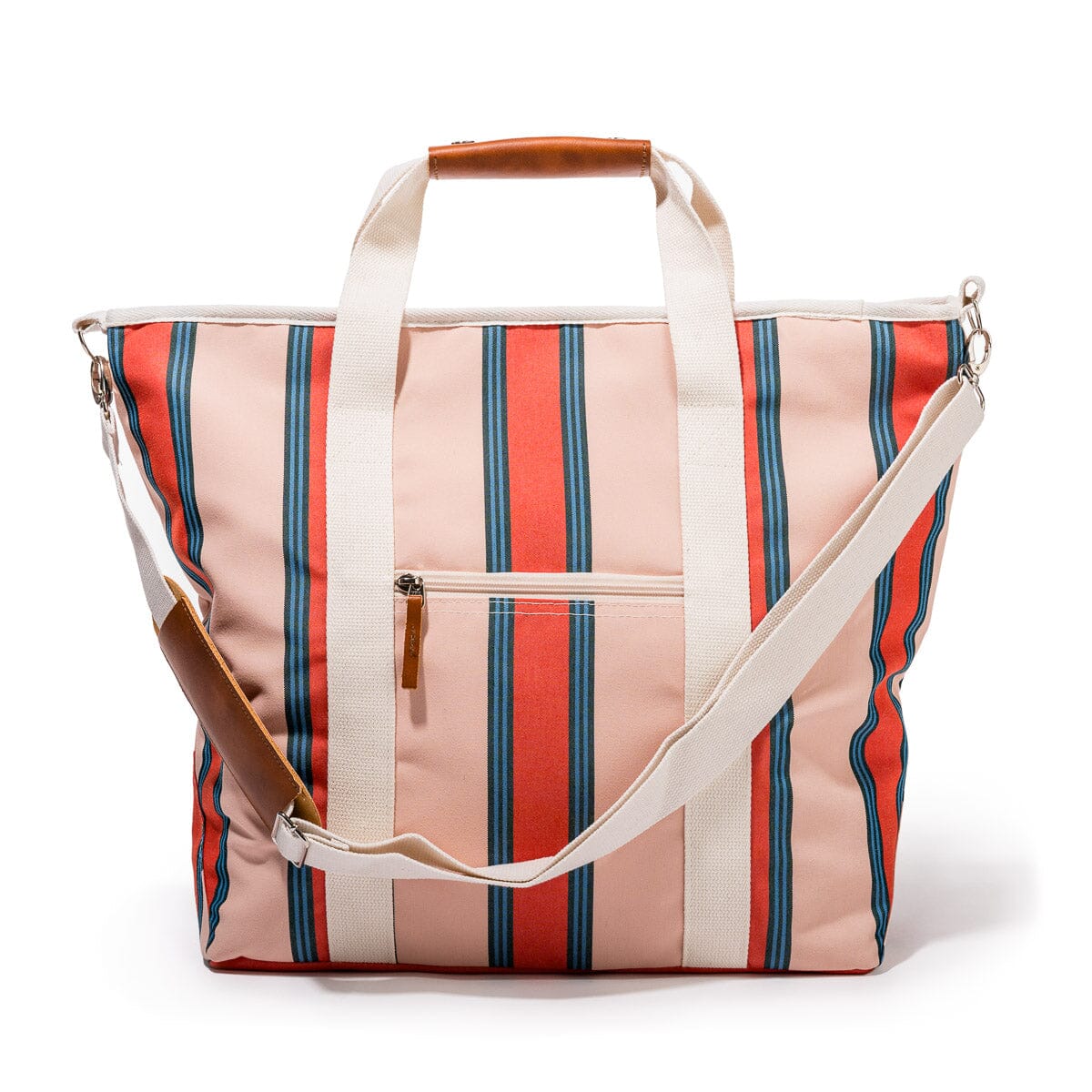 The Cooler Tote Bag - Bistro Dusty Pink Stripe Cooler Tote Business & Pleasure Co Aus 