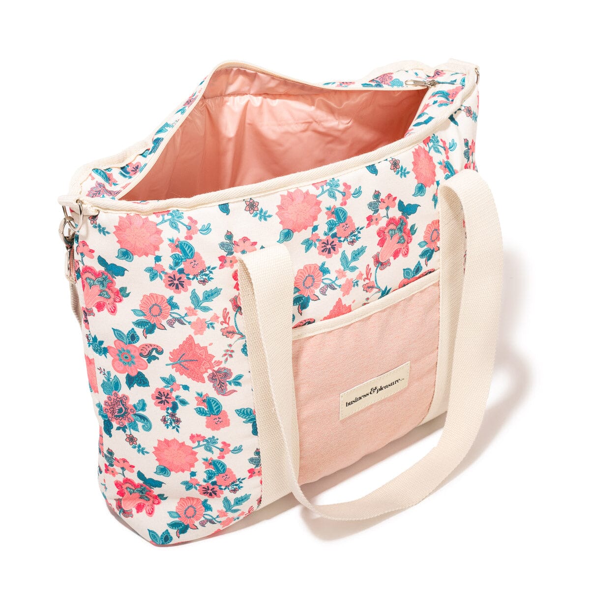 The Cooler Tote Bag - Paisley Bay Palm Pink Cooler Tote Business & Pleasure Co Aus 