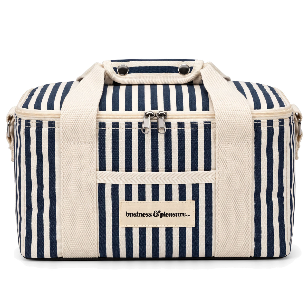 The Holiday Cooler Bag in Lauren's Navy Stripe Holiday Cooler Business & Pleasure Co. 