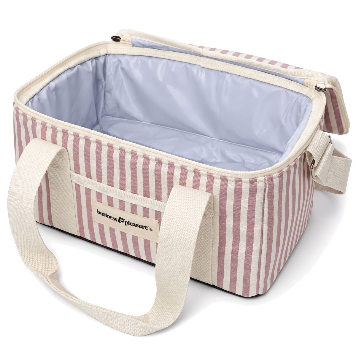 The Holiday Cooler Bag in Lauren's Pink Stripe Holiday Cooler Business & Pleasure Co. 