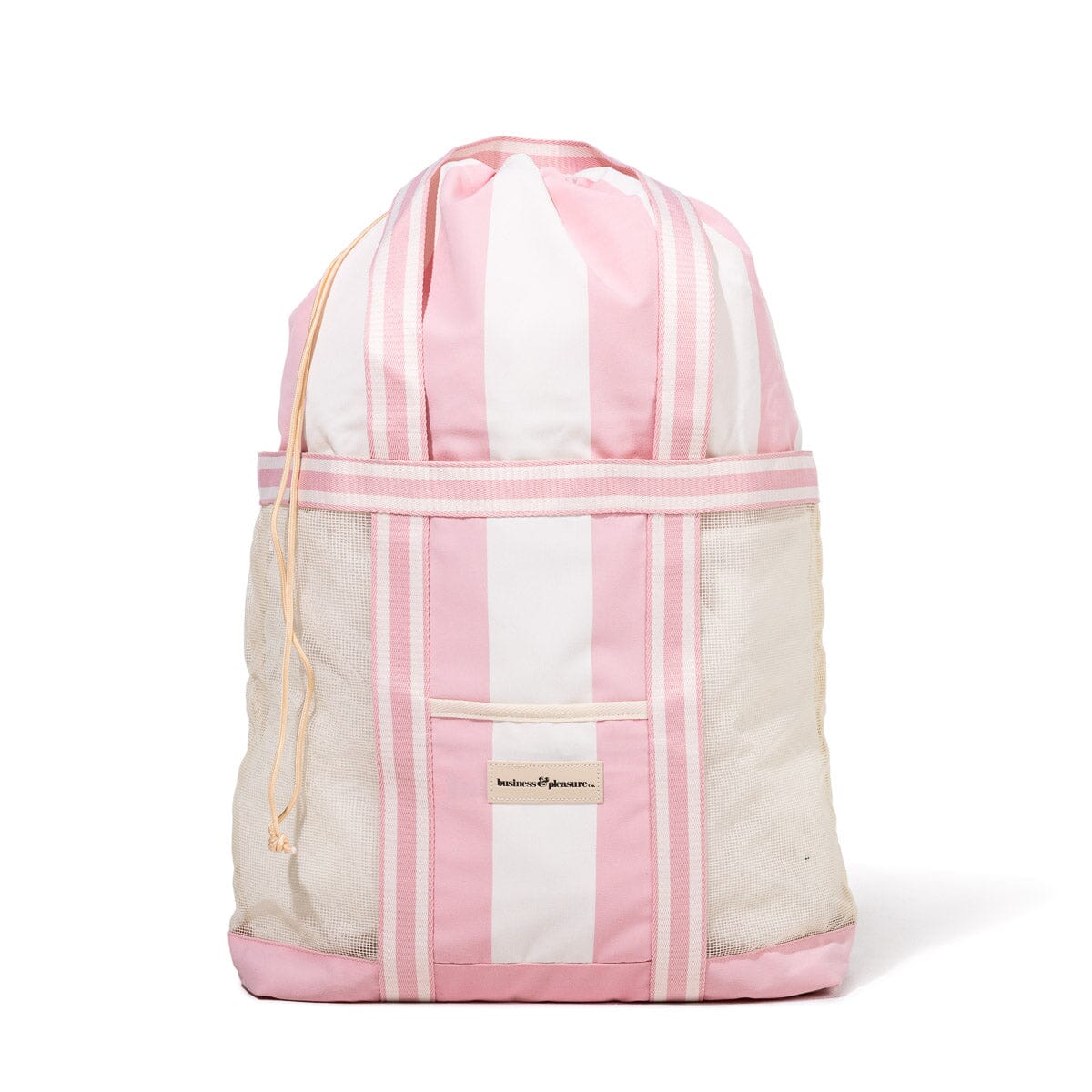 The Mesh Beach Bag - Crew Pink Stripe Mesh Beach Bag Business & Pleasure Co Aus 