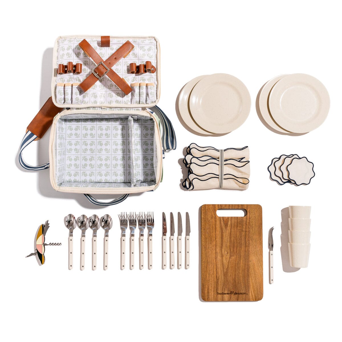 The Picnic Set x Julia Berolzheimer in Green Stripes Picnic Set B&P Co. x Julia Berolzheimer 