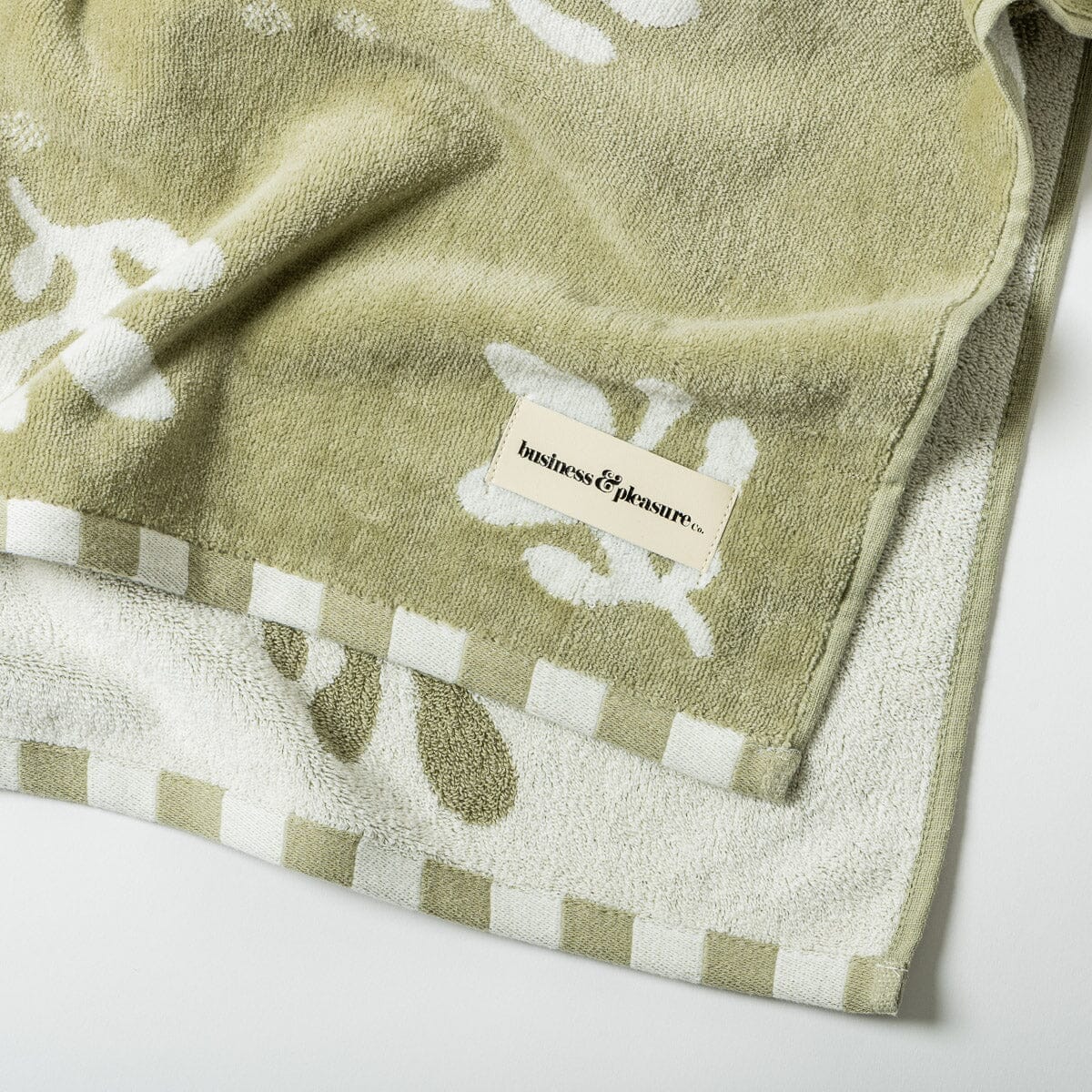 The Beach Towel - Benoît Jade Green Jacquard Beach Towel Business & Pleasure Co Aus 
