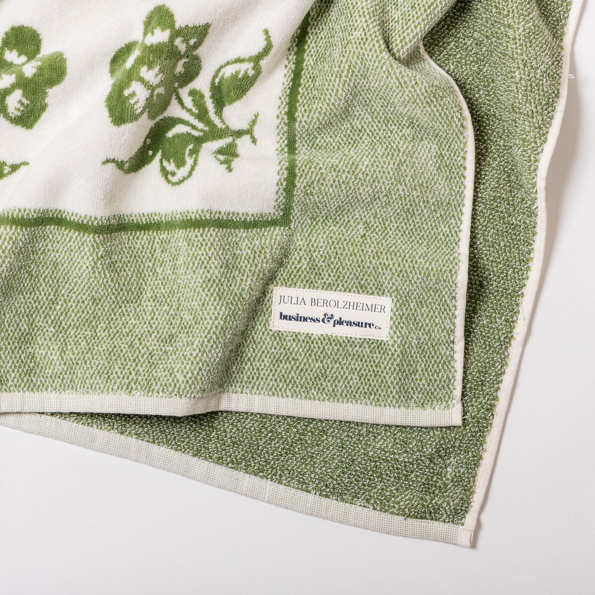 The Beach Towel x Julia Berolzheimer in Jacquard Green Beach Towel B&P Co. x Julia Berolzheimer 