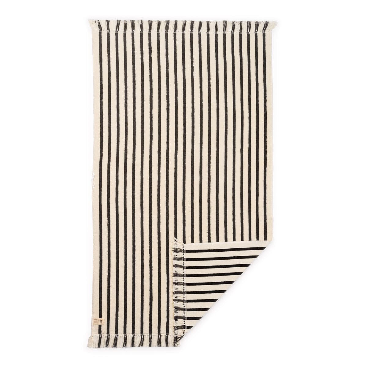 The Beach Towel - Monaco Black Stripe Beach Towel Business & Pleasure Co Aus 